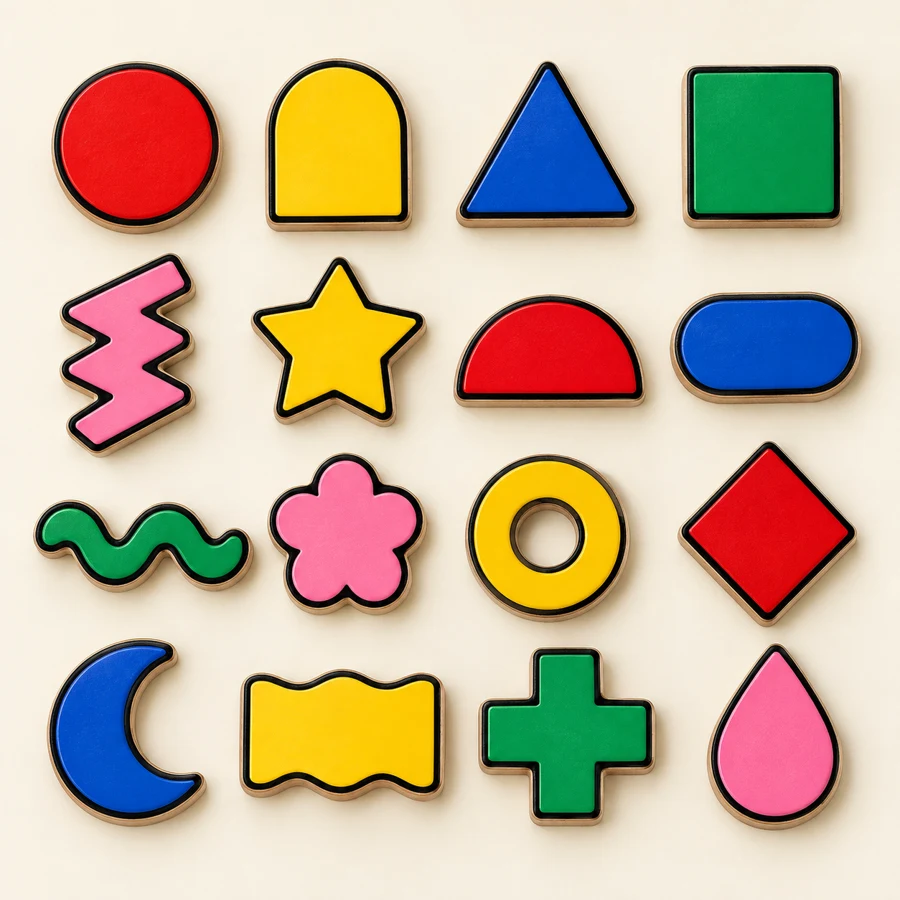 Shape Shuffle, 16-piece set